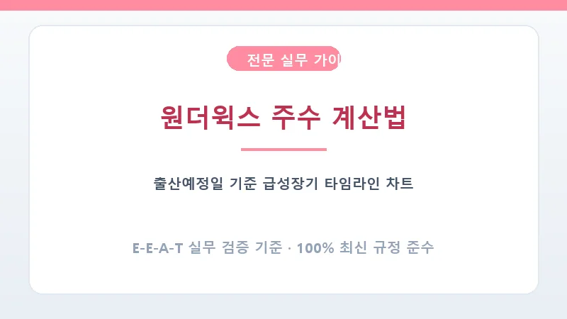 원더윅스 계산법 및 출산예정일 기준 주수 차트
